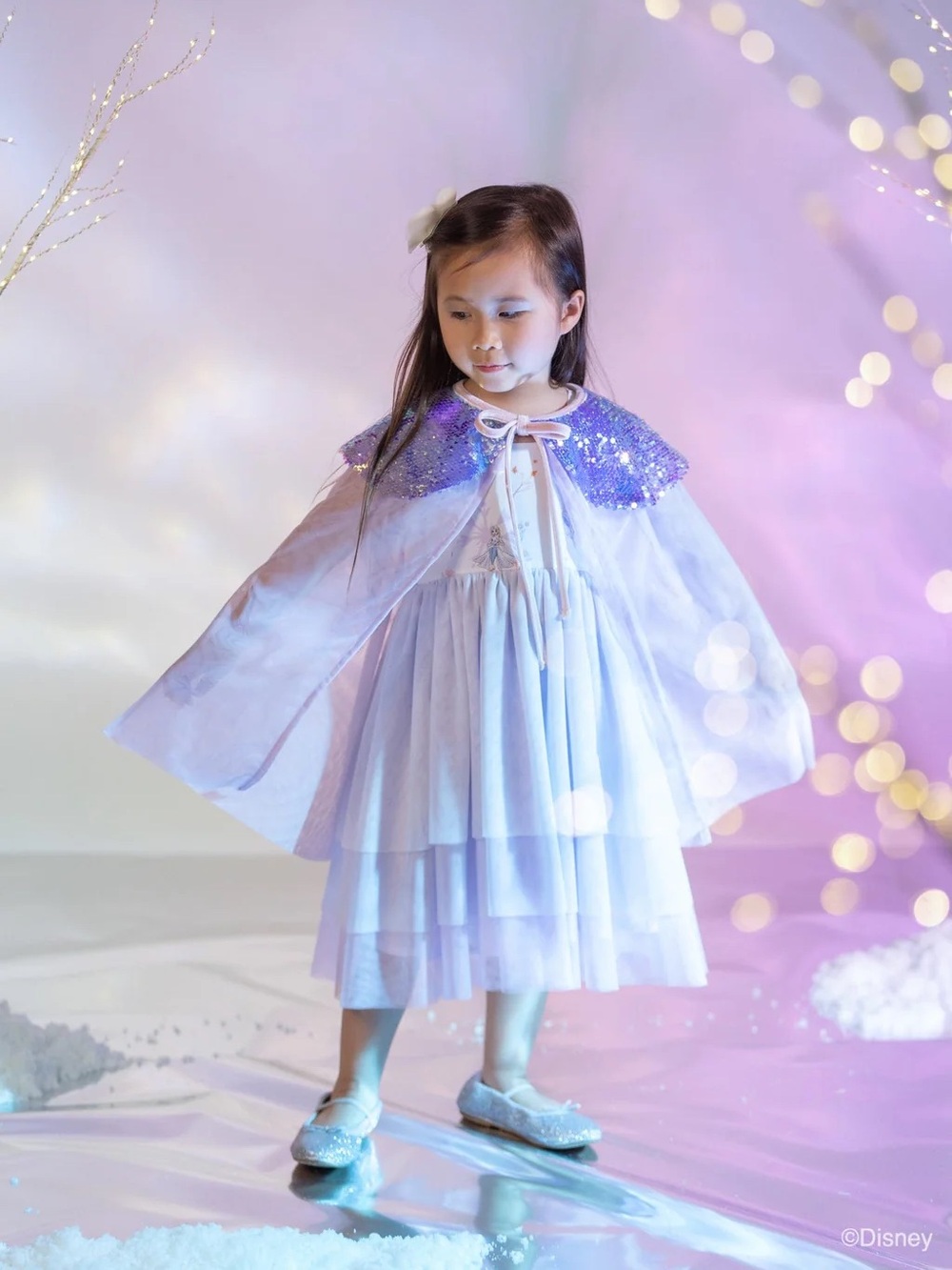 Elly Sequin Tulle Cape in Lilac Shimmer size 5-8 Years